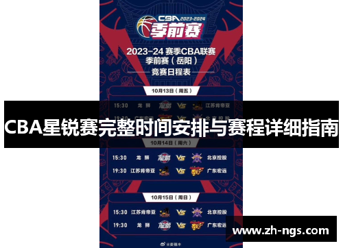 CBA星锐赛完整时间安排与赛程详细指南