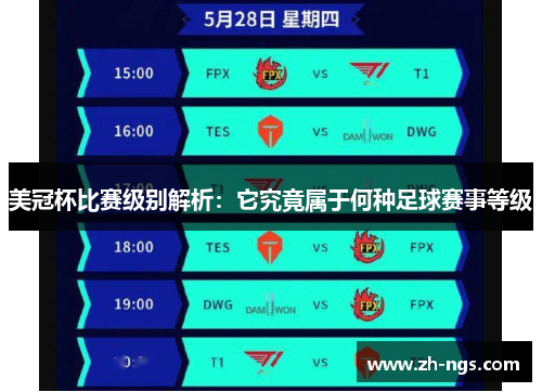 美冠杯比赛级别解析：它究竟属于何种足球赛事等级