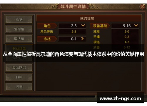从全面属性解析瓦尔迪的角色演变与现代战术体系中的价值关键作用
